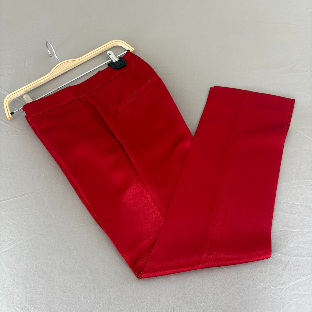 Helmut Lang Red Tailored Dress Pants Size 2 Made In Italy